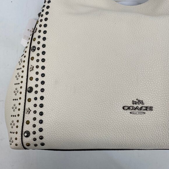 Coach Cream Studded Shoulder Bag | Stylish & Versatile Accessory - Picture 10 of 11